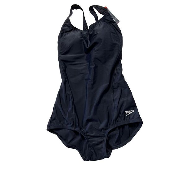 Speedo Women's One Piece UPF 50 Protect Conservative Swimwear In Black Size 6 - Picture 1 of 8
